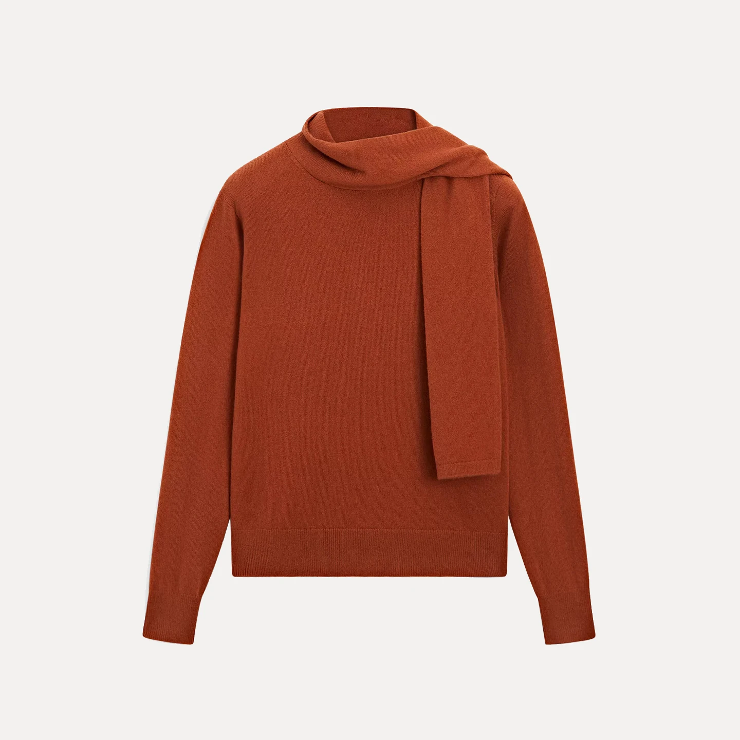 

Вязаный свитер Ele с воротником-шарфом, длинный рукав, женский, модный, зимний, новинка, бренд Z, стандартный крой, для повседневной носки