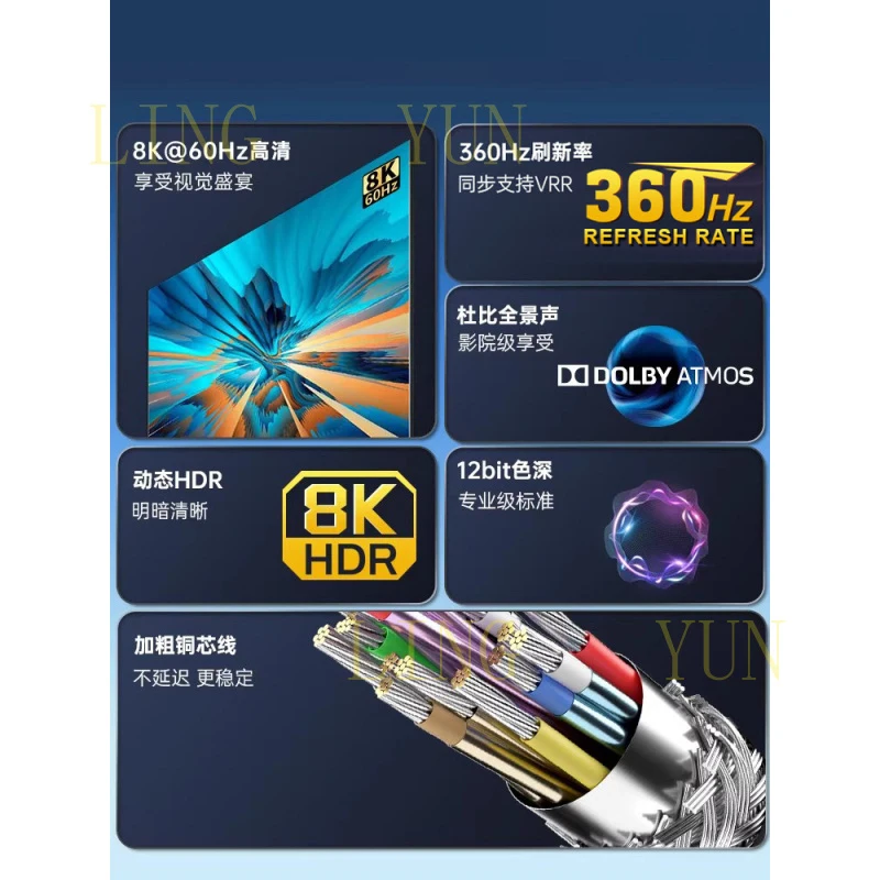 Z  for  HDMI high-definition cable 2.1 computer monitor converter external 4k240Hz TV projector 8k60