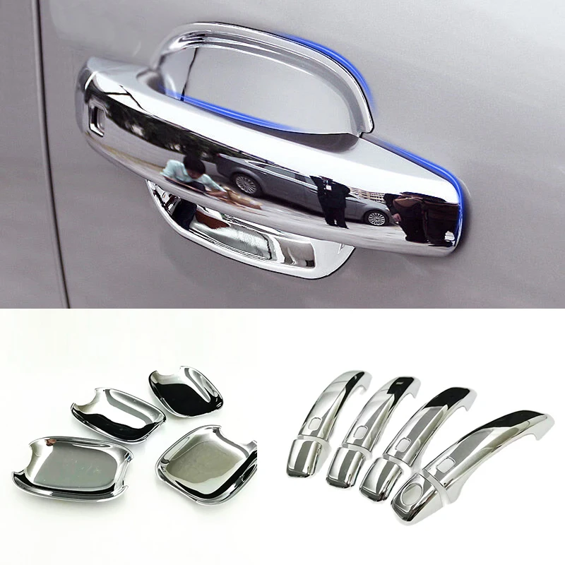 

For Audi Q3 2013 2014 2015 ABS Chrome Side Car sticker Door Handle Bowl Frame decoration Cover Trim Car Styling accessories 4pcs