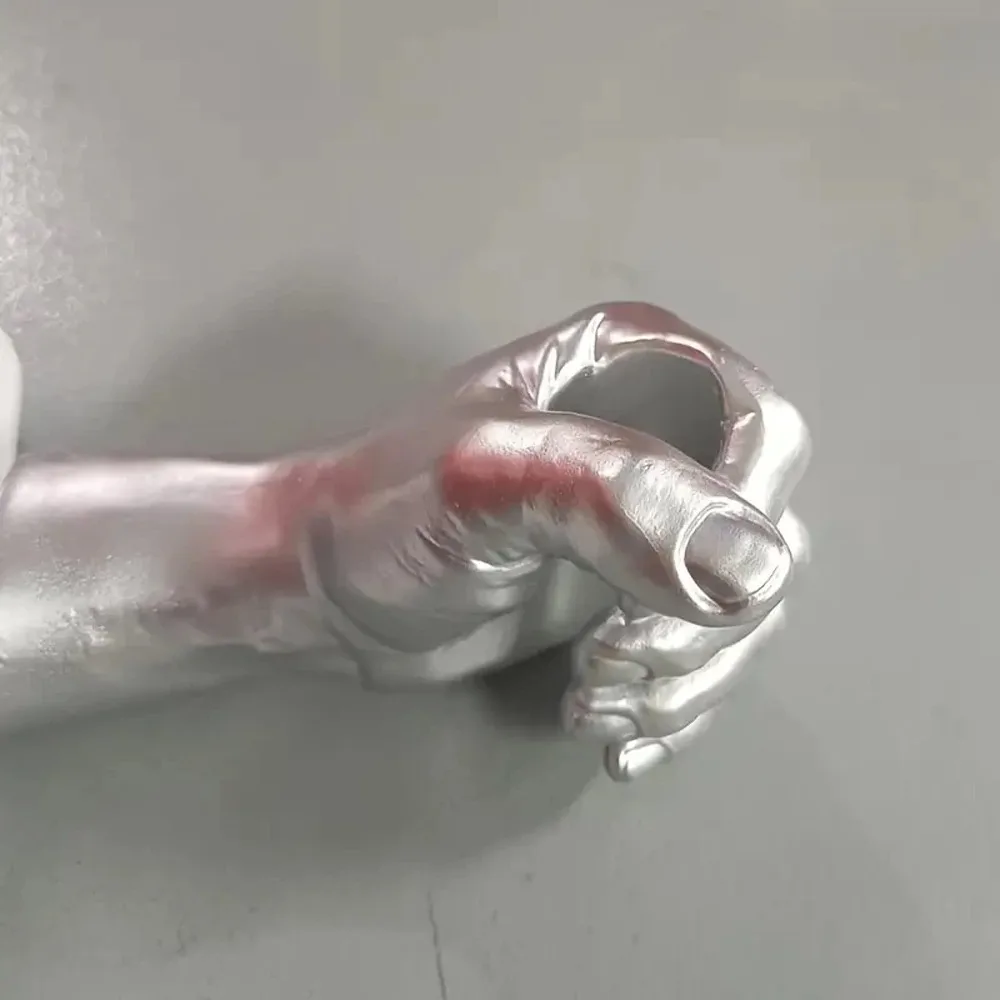 

Resin Simulations Hand Flower Vase Wall Mounted Art Hydroponic Flower Holder Decorative Handmade Wall Sculpture Hand Vase Home