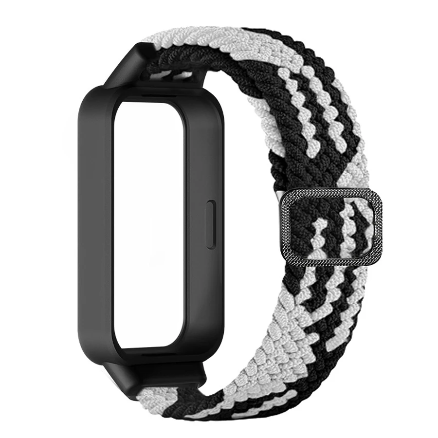 Case + nylon gevlochten band voor Redmi Band 3 voor Xiaomi Band 9 Actieve metalen gesp Band Correa Horlogebanden Armband