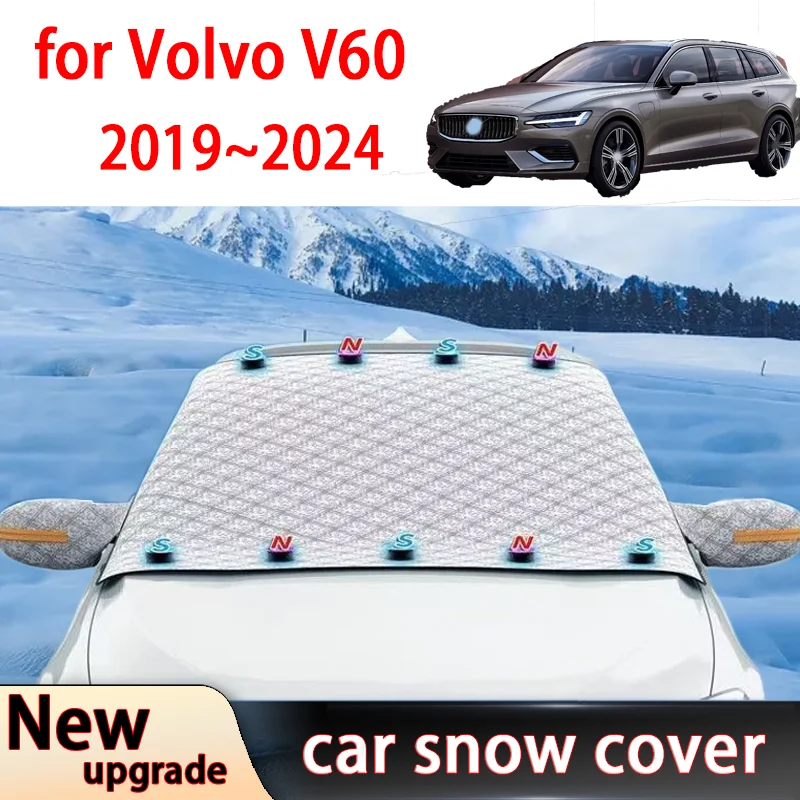 

Car Snow Shield Shade for Volvo V60 2019-2024 Outdoor Winter Front Windshield Window Freeze Frost Cover Sunshade Accessories