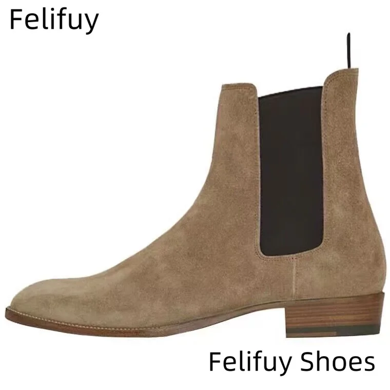 Czarne buty męskie krowy Luksusowe buty Chelsea Męskie buty z prawdziwej skóry z wysokim stanem Casualowe buty designerskie Klasyczne biznesowe męskie buty za kostkę