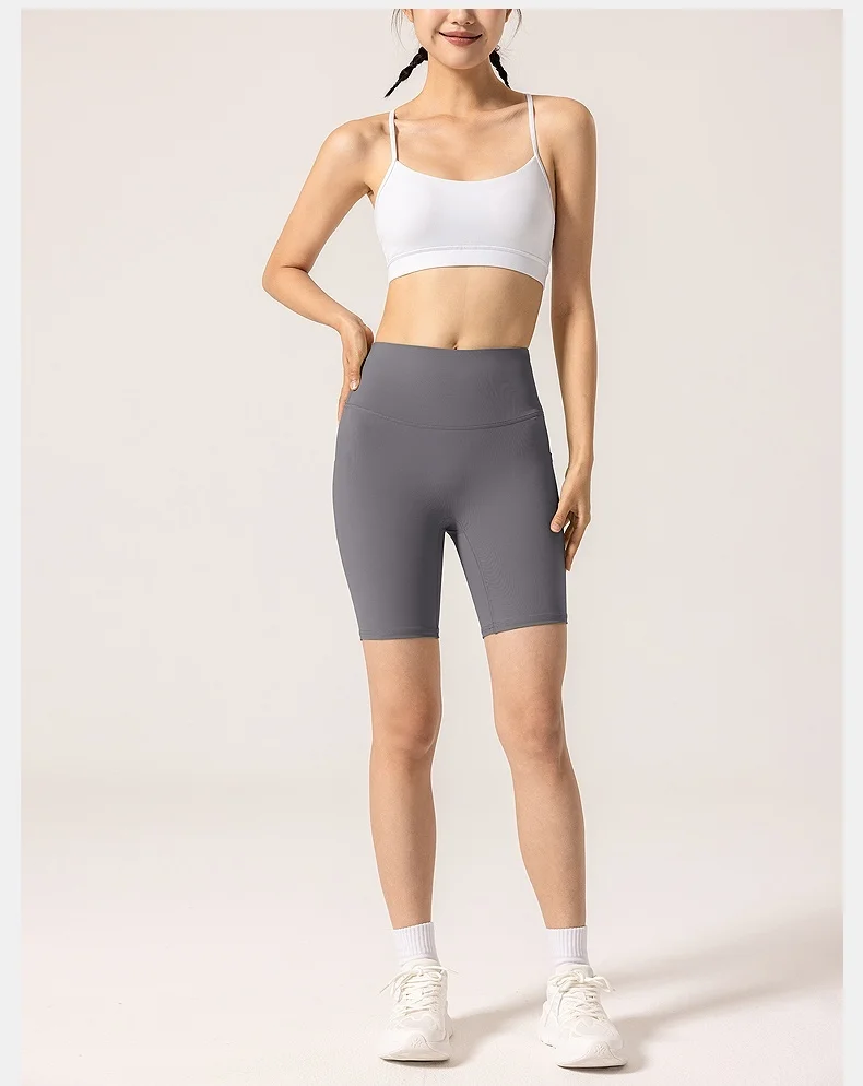 요가 반바지 베이지 여성 트레이닝 모달 짐 운동 기본 빠른 건조 원단 하이 프린트 대비 색상 솔리드 스트레칭 블랙 사이드 타이트핏