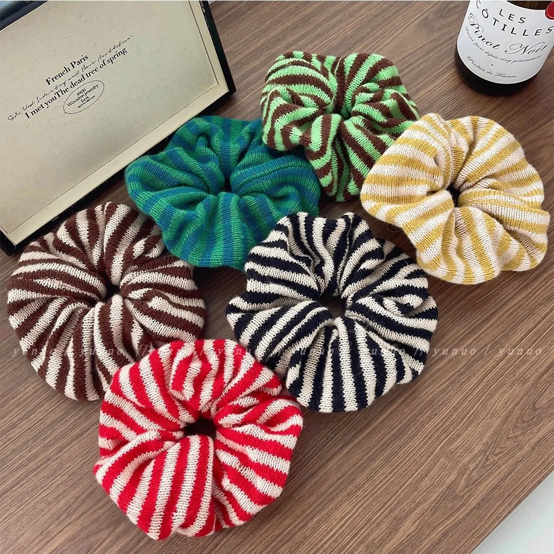 

Вязаные полоски на осень и зиму, элитная повязка для волос с толстой кишкой, аксессуары, веревка на голову, Корея