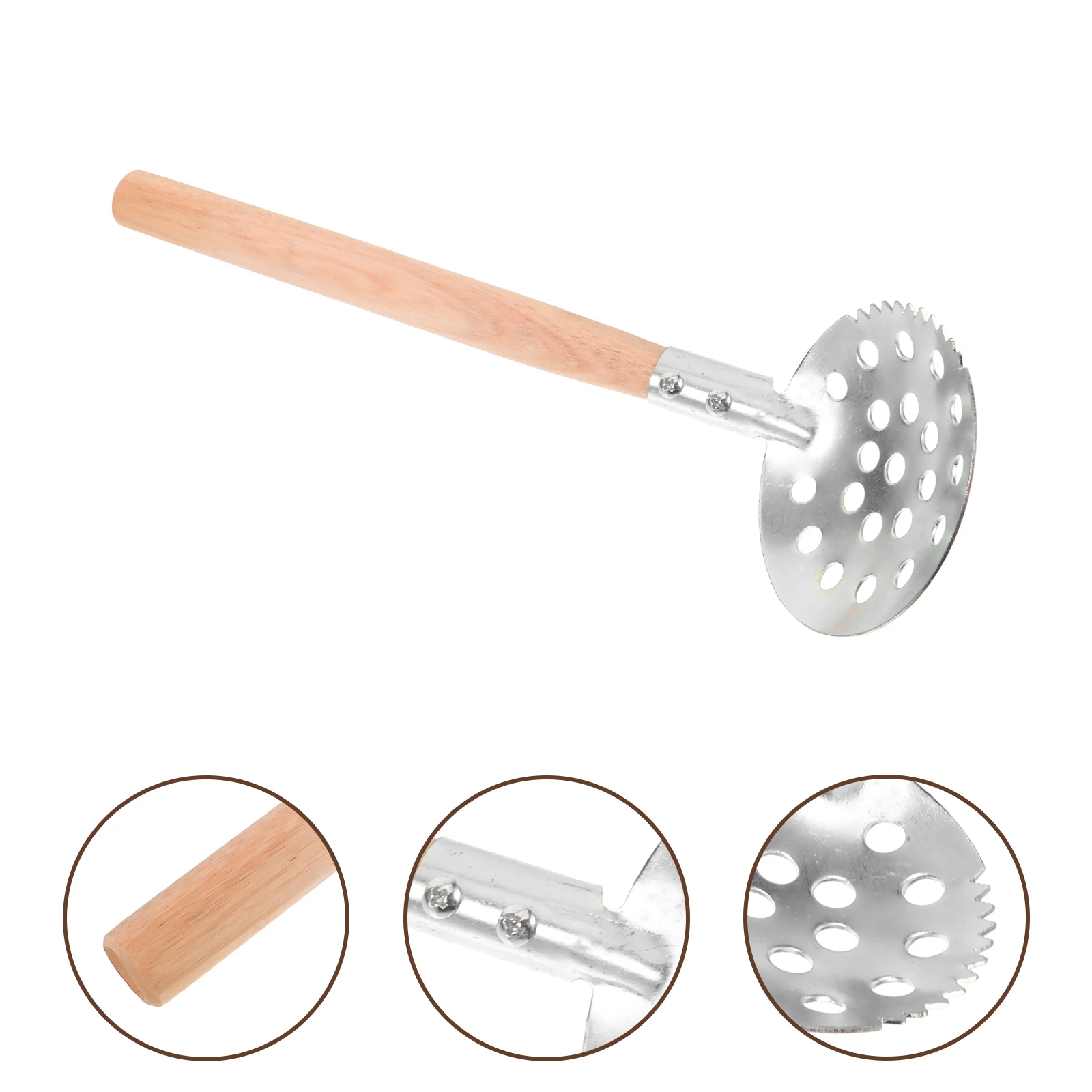 

Scoop Skimmer Tool Galvanized Steel Wood Handle Efficient Cutting Reusable Portable Durable Outdoor Scooping Chiseling Fishing