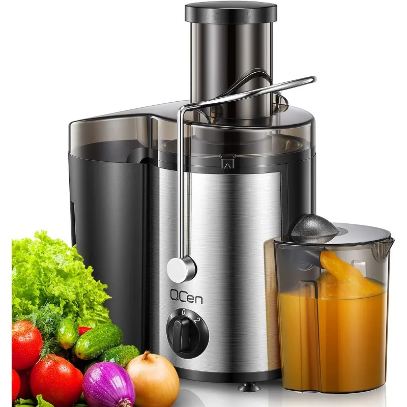 

Qcen Juicer Machine, 500W Centrifugal Juicer Extractor with Wide Mouth 3” Feed Chute for Fruit Vegetable, Easy to Clean