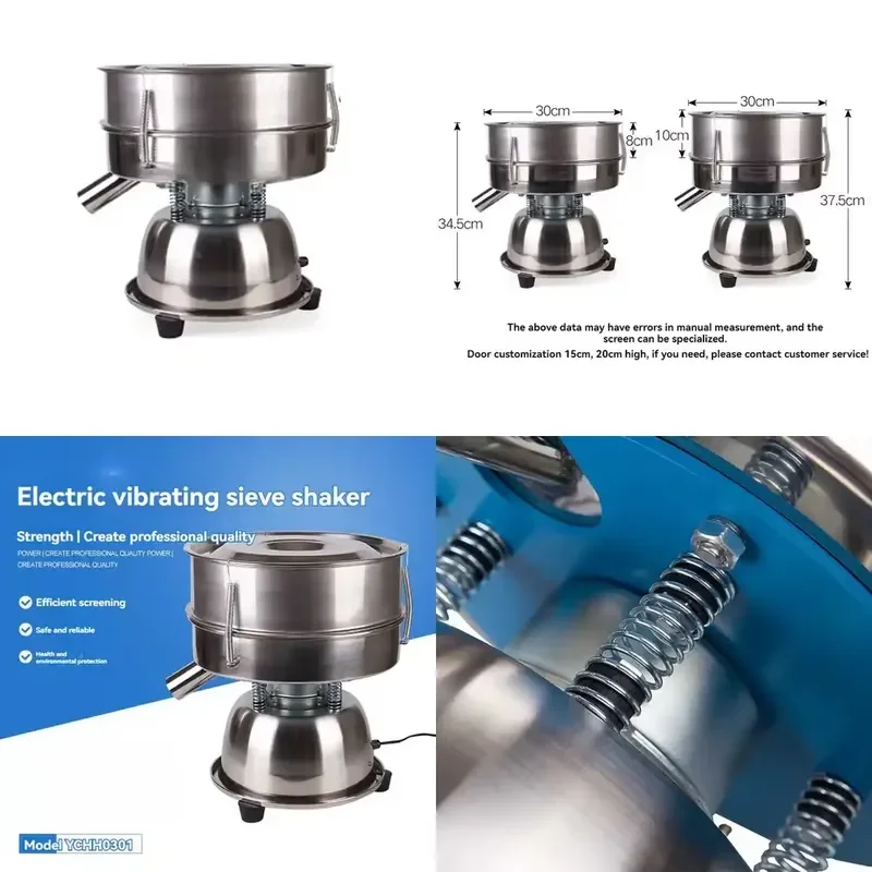 2026 Latest Automatic Sifter Shaker Machine 30CM Electric Vibrating Screen for Powder Sieving Screening Equipment Industrial