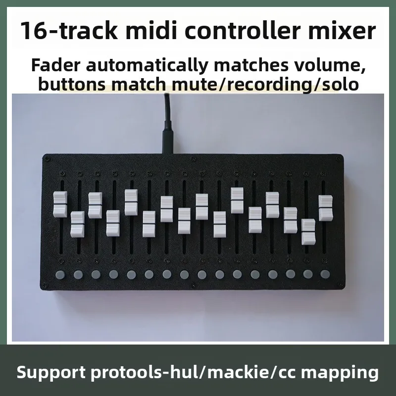 16-Track MIDI Controller HUI Mixer Console