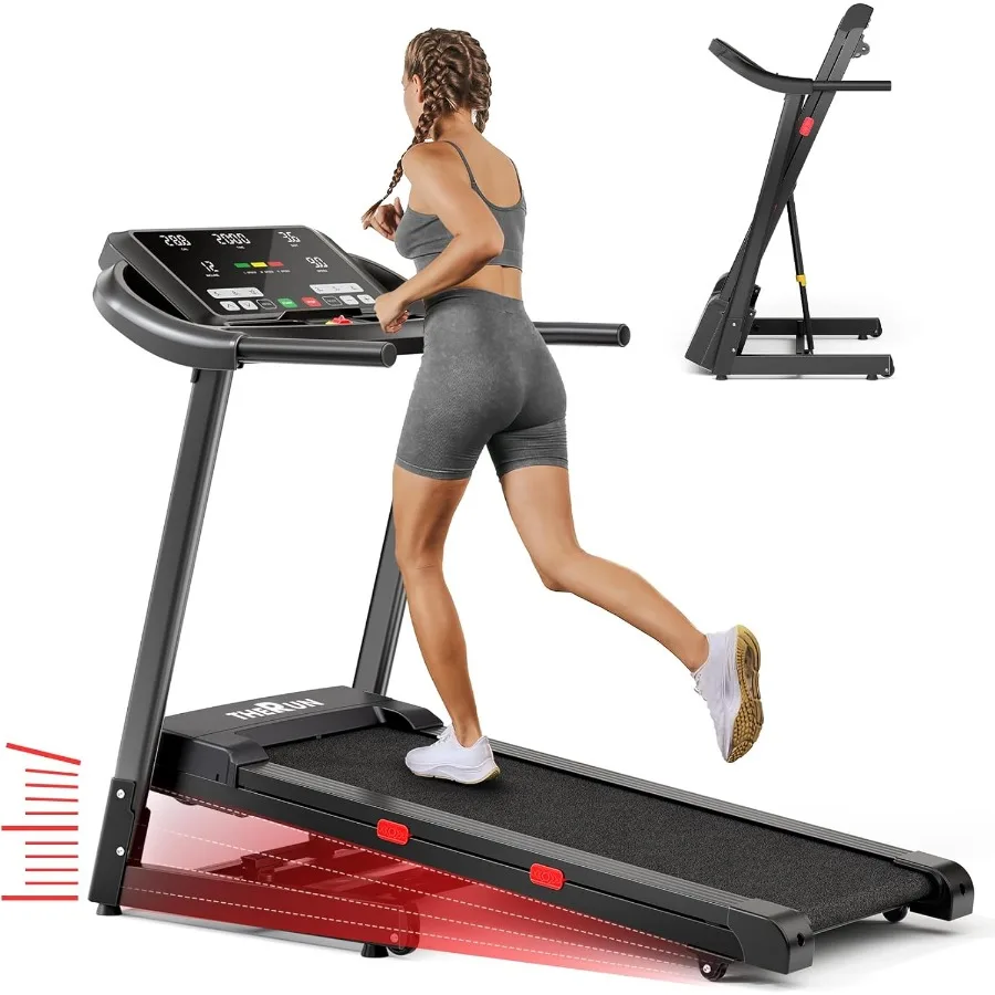 

Incline Treadmill for Running and Walking, 300 lbs Weight Capacity, Wide Belt, 3.0 HP, 18" LED Screen, 2 Layers Shock-Absorbing
