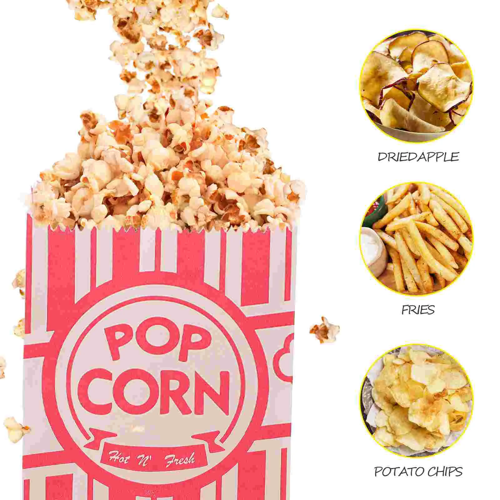 50 Pcs Popcorn Individual Bags Paper Mini Machine Boxes Containers Air Popper Maker