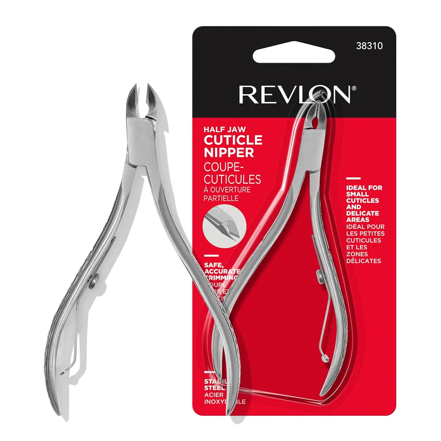 

Precision Cuticle Nipper, Stainless Steel, Non-Slip Grip, for Clean Trims