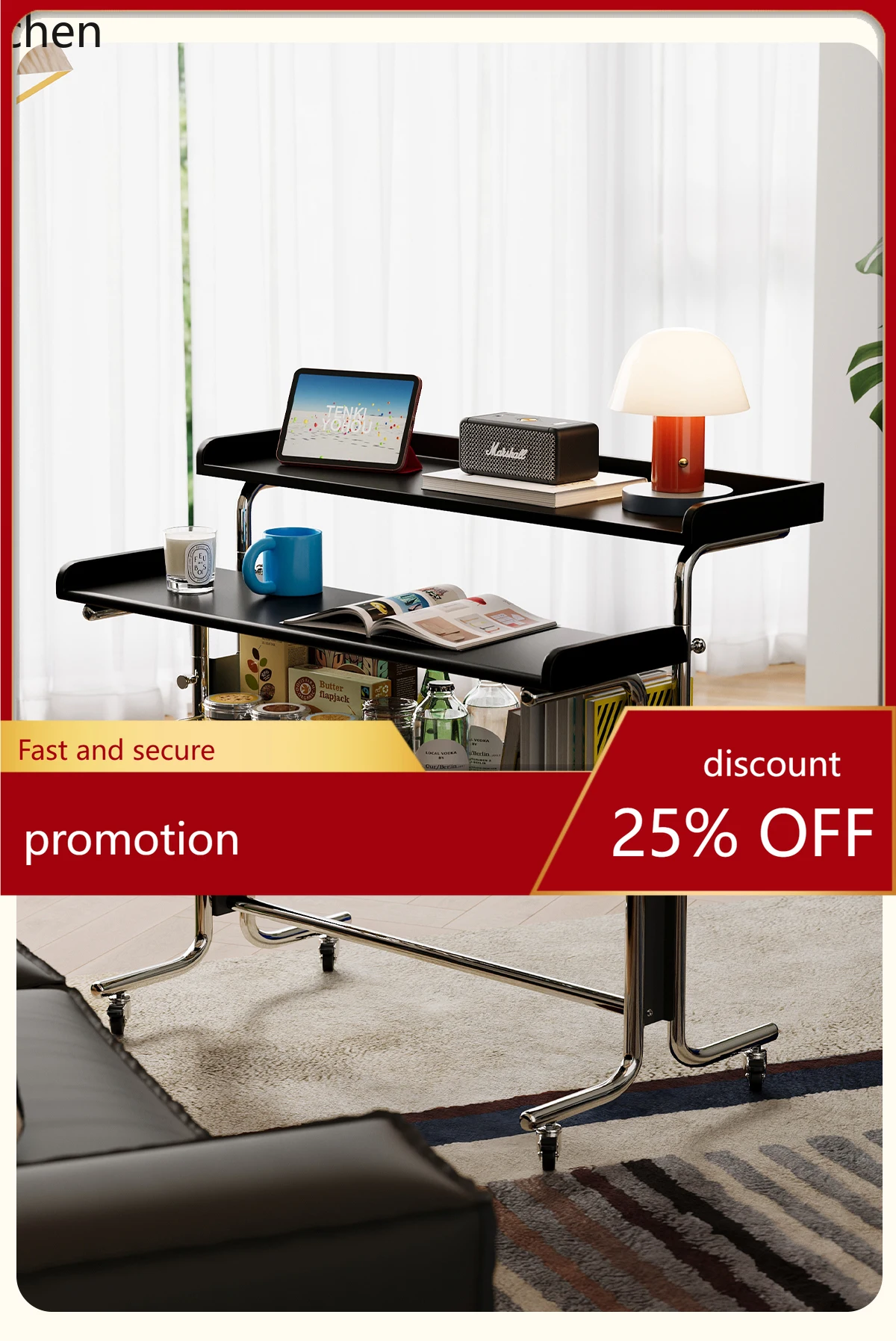 

ZML lifting desk living room solid wood computer table removable workbench bedside table