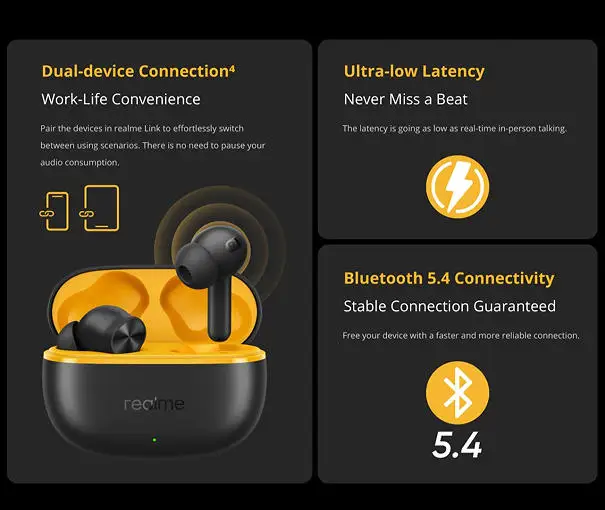 Realme Buds T200 Lite النسخة الصينية ميكروفون مزدوج آل إلغاء الضوضاء للمكالمات العميقة TWS سماعة أذن لاسلكية تعمل بالبلوتوث 5.4 48 ساعة #5