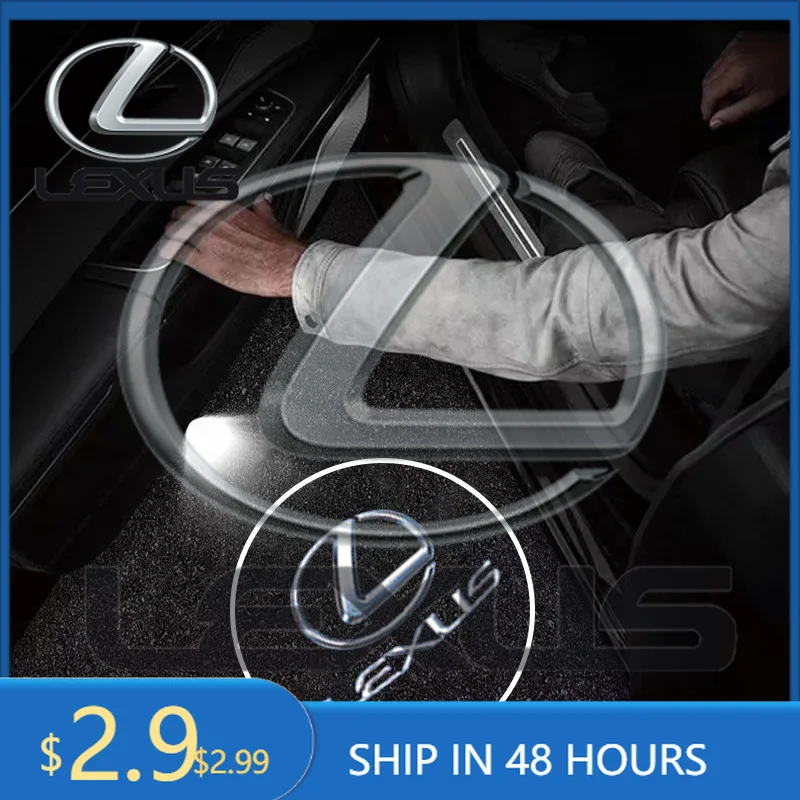 

2026 Hot Car Sticker For Lexus IS500 LS460 RC200 LM300 RX450 LX NX350h Car Door LED HD Welcome Courtesy Shadow Projector Lamp Lo