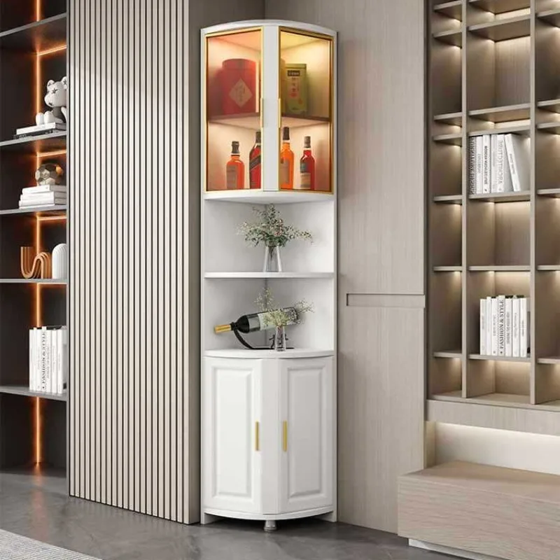 

Corner Cabinet Triangle Shelf Storage Living Room Bedroom Arc Right Angle Side Cabinet