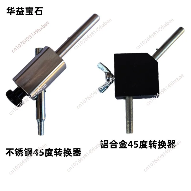 Universal high-precision 45° angle adapter block for gemstone processing