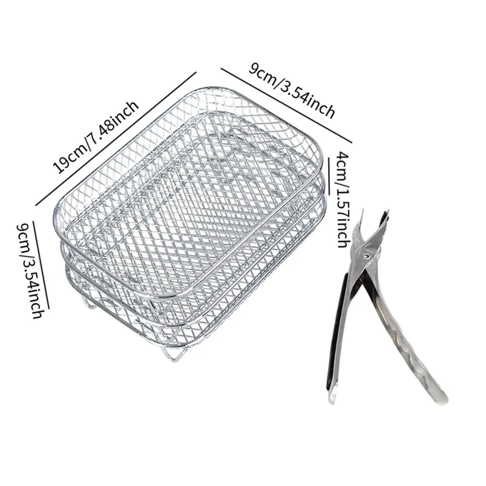 Rejilla para freidora de aire de Metal, 3 uds., con Clip, rejilla para tostadas para cocinar galletas de cocina