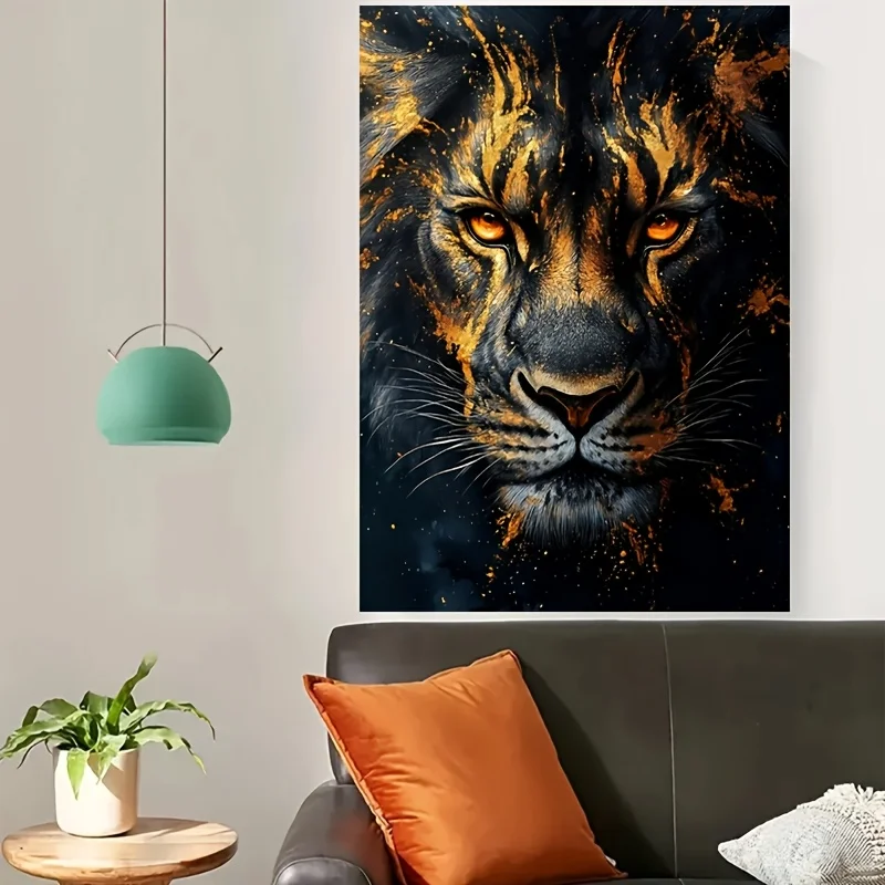 

[Пазл «Сделай сам»] 1000 шт. Игра-головоломка Majestic Lion — Intermediate Challenge DIY Jigsaw Puzzle с ярким оранжевым и черным Des