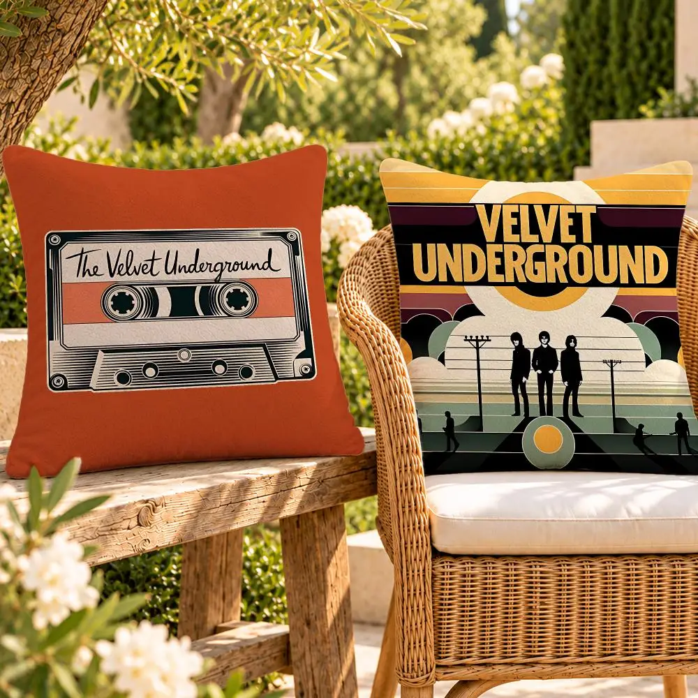 Band Rock The Velvet Underground Cushion Cover Soft Plush Throw Pillow Cover Washable Sofa Bed Patio Chair Home Decor