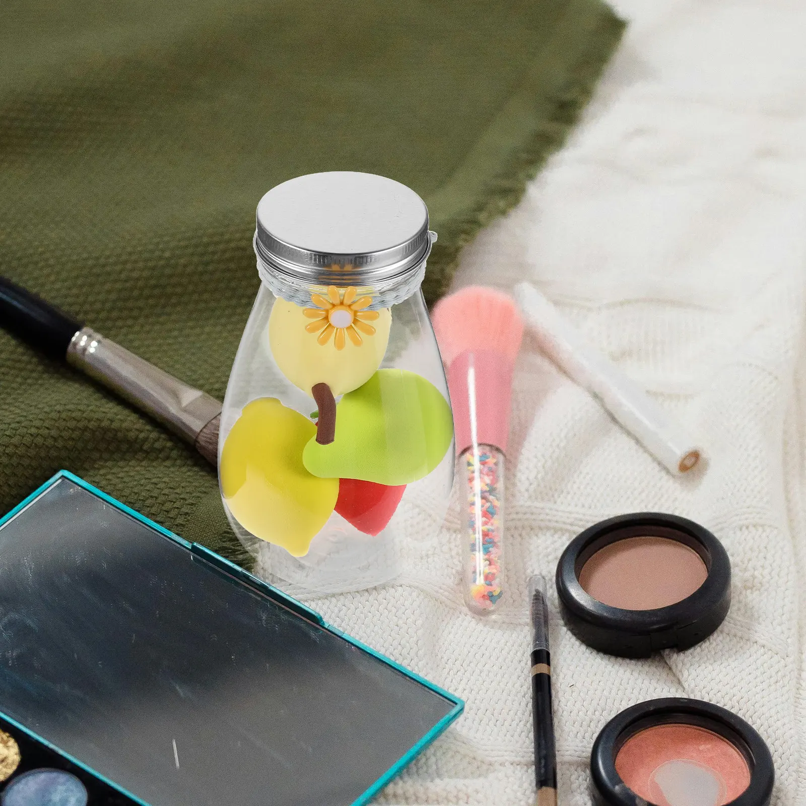 4Pcs Fruit Shape Makeup Sponge Set Soft Dry Wet Use Foundation Concealer Powder Puff Applicators