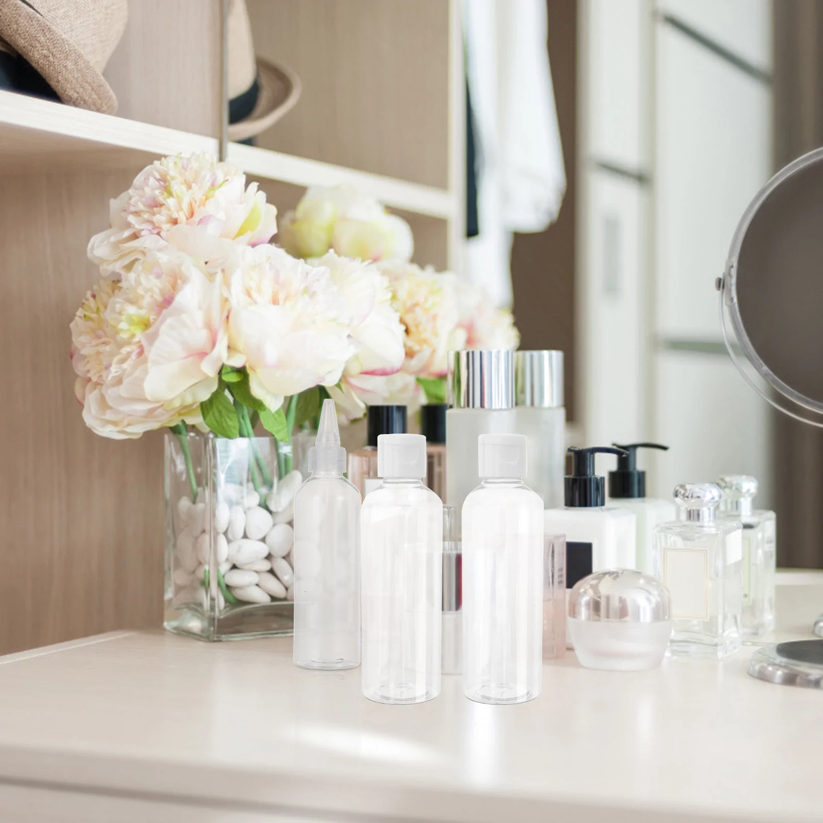 

10Pcs Travel Bottles for Leakproof Plastic Empty Refillable Lotion Shampoo Containers 100ml Portable Travel Containers