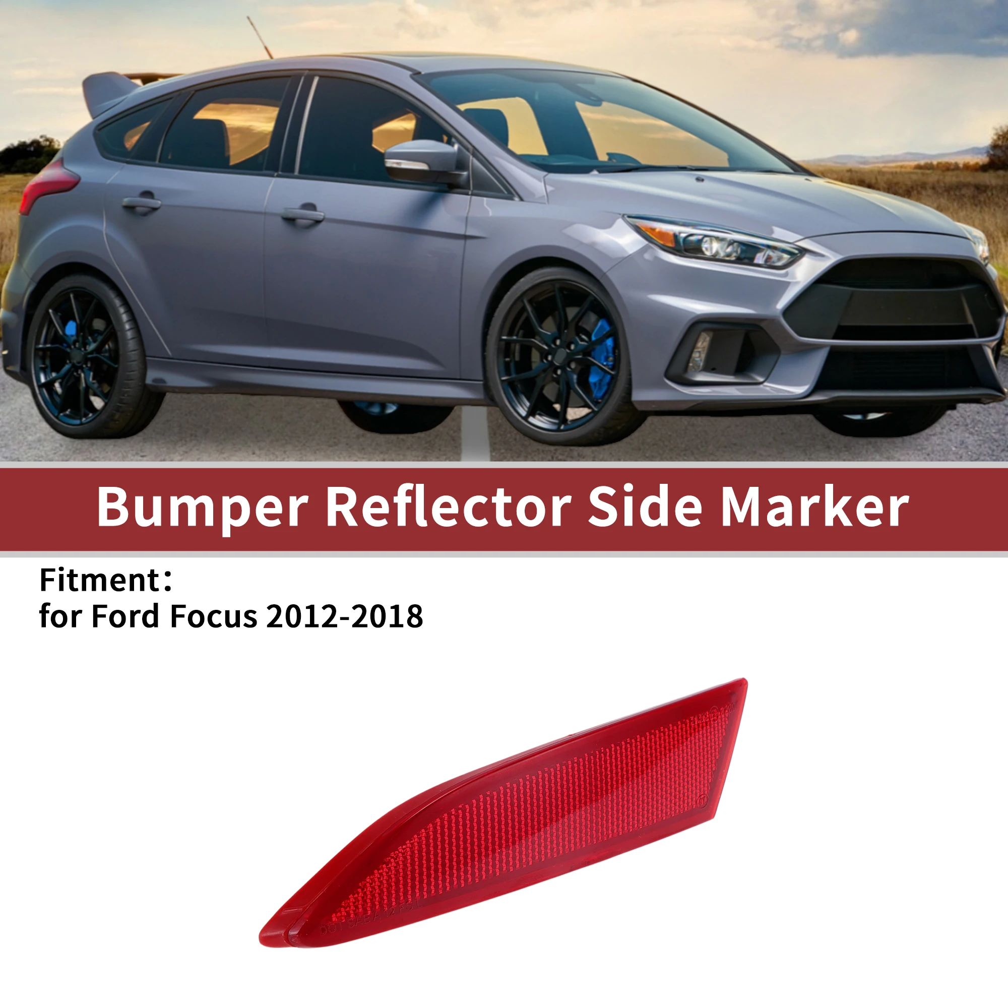 

X Autohaux 1 Pc Rear Left Bumper Reflectors for Ford Focus 2012-2018 No.BM5Z13A565B
