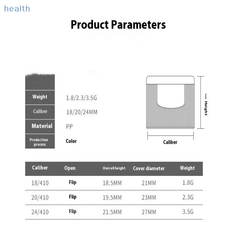 10 pezzi diametro 18/20/ 24 mm tappo di bottiglia di plastica coperchio con patta di ricambio per bottiglia di lozione/toner accessori per tappo di bottiglia cosmetica