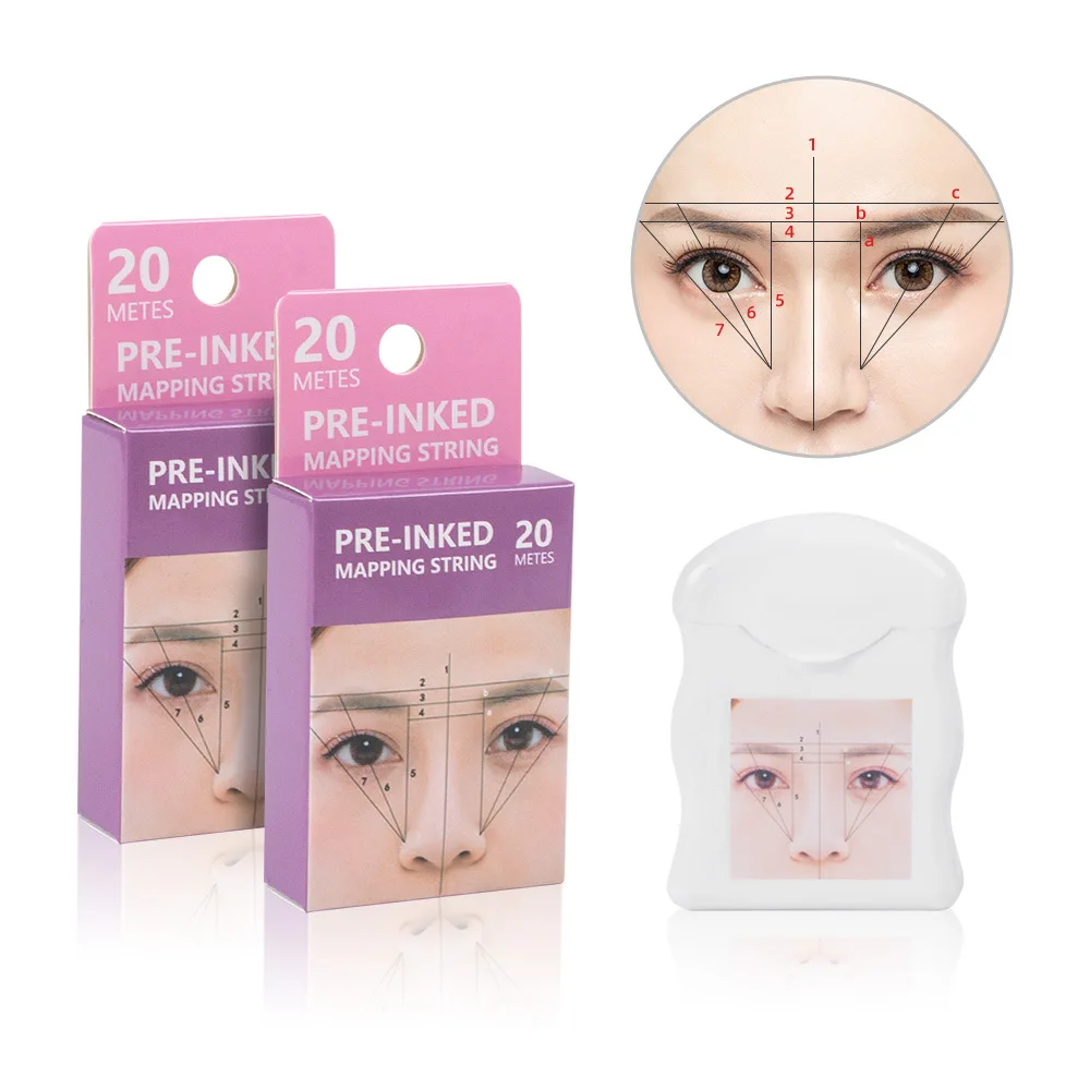

Микроблейдинг, 20 м, картографическая струна с предварительным чернилом для макияжа, нить для окрашивания бровей, маркерная линия, инструмент для измерения полуперманентного позиционирования