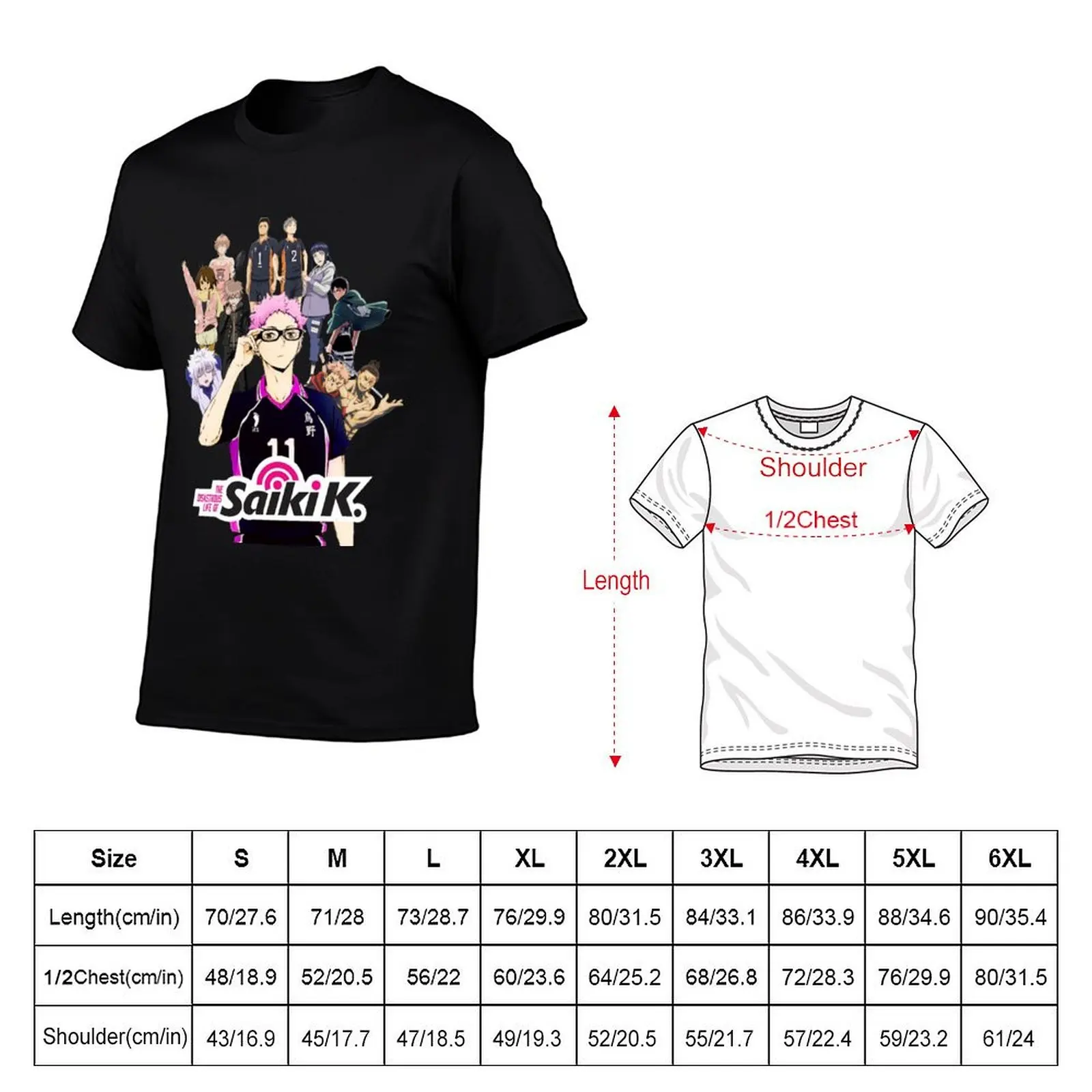 totally normal saiki kei T-Shirt Big Size Crew Neck T-Shirt