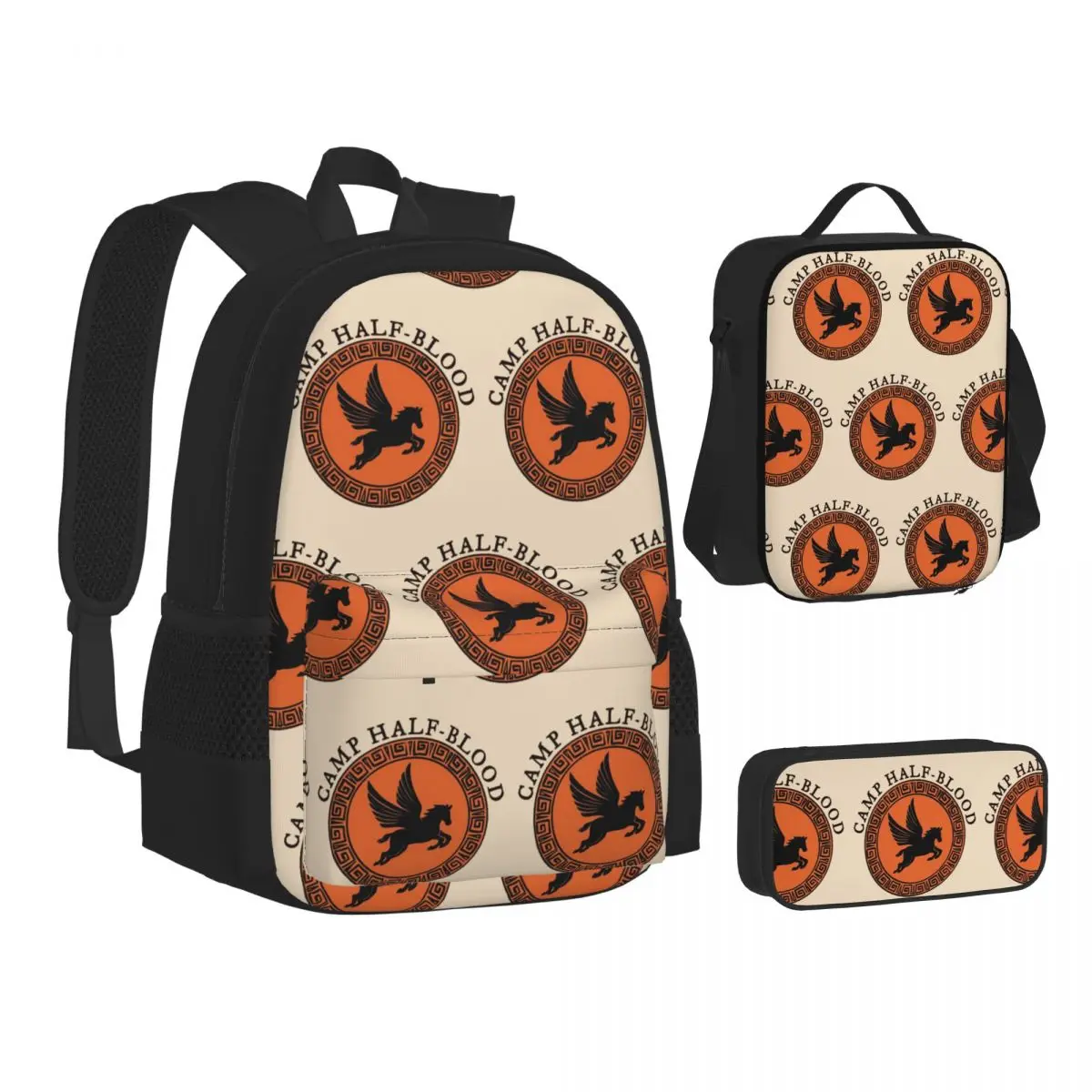 Camp Half Blood, Camp Half Blood Logo Active BackpacksChildren School Bags Kids Rucksack Lunch Bag Pen Bag Three-Piece Set