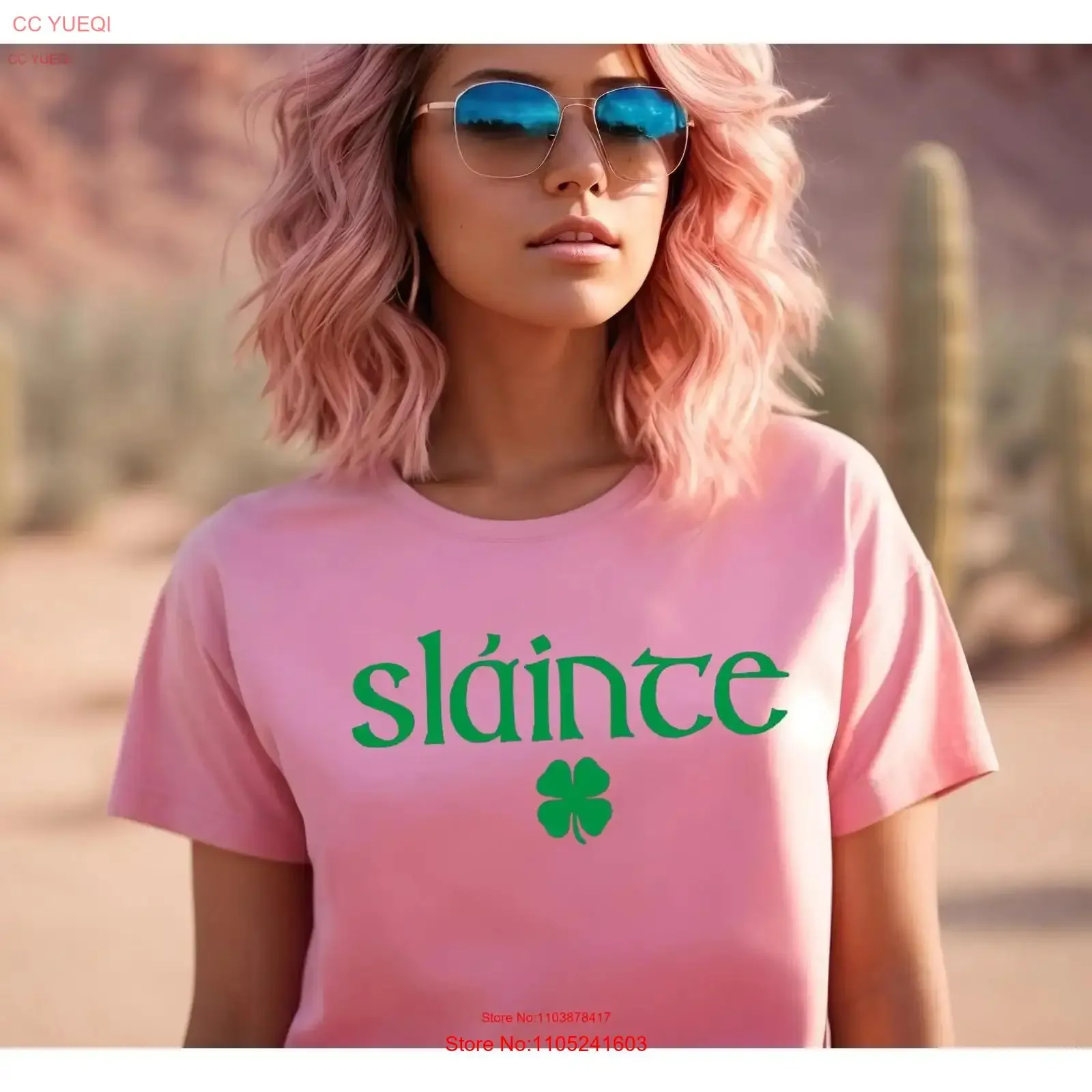 Cute Slainte T Shirt Womens Irish Trendy Patricks Day St Patty Pattys OutfiT vintage Washed Versatile Stretched homme