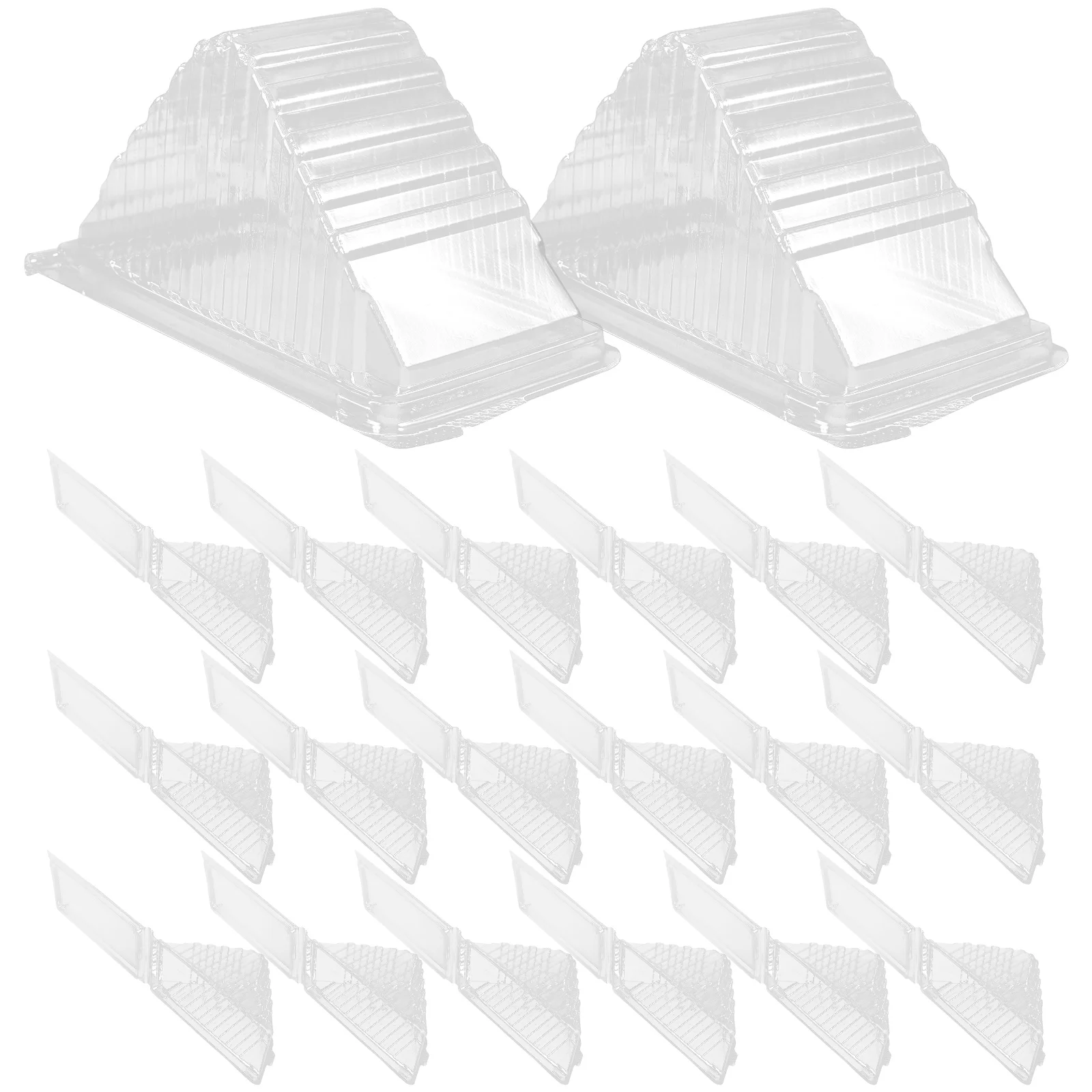 

50pcs Sandwich Box Triangle Food Container Reusable Plastic Bakery Wrapping Packaging Boxes Cake Slice Storage