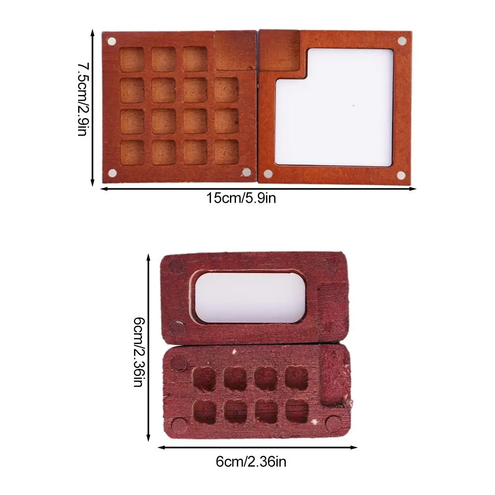 Palette de peinture d'interconnexion de mini-brochure de voyage, 8 grilles, Palette de peinture en bois africain professionnel, EscalArt, Fournitures de peinture