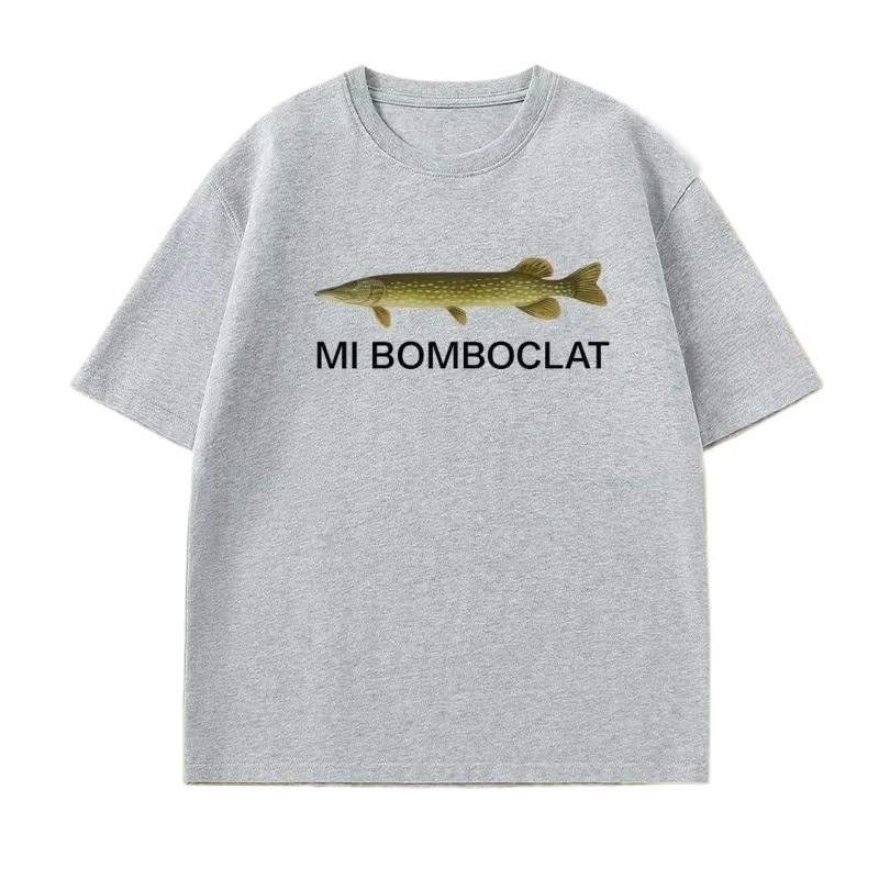 Mi Bomboclat الأسماك ميمي تي شيرت النساء الرجال غبي مضحك تي شيرت الدماغ Rot المطبوعة التي شيرت عادية القطن قصير الأكمام الجولة الرقبة #3