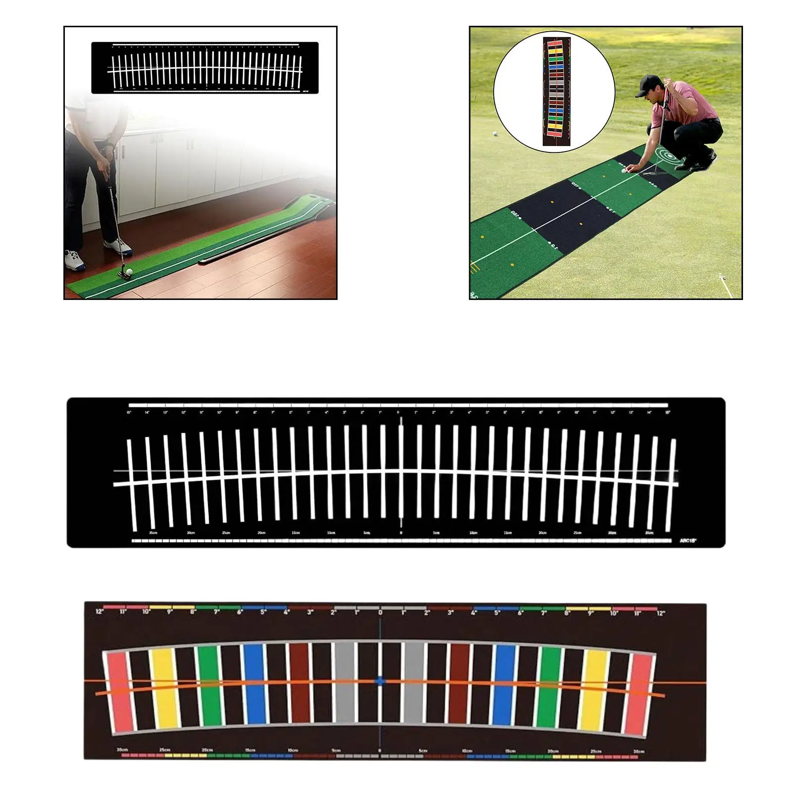 Golf Putting Mat Game Practice Home Portable with Alignment Line Aid Training for Women Men Teens Kids Courtyard Garden