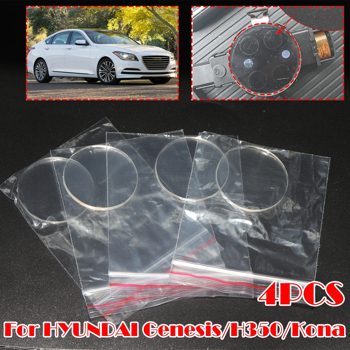 

4X Rain Light Sensor Gel Pad For HYUNDAI H350 Kona Genesis G80 Adhesive Film Silicone Cushion Windscreen Chip Multi-Purpose Tape