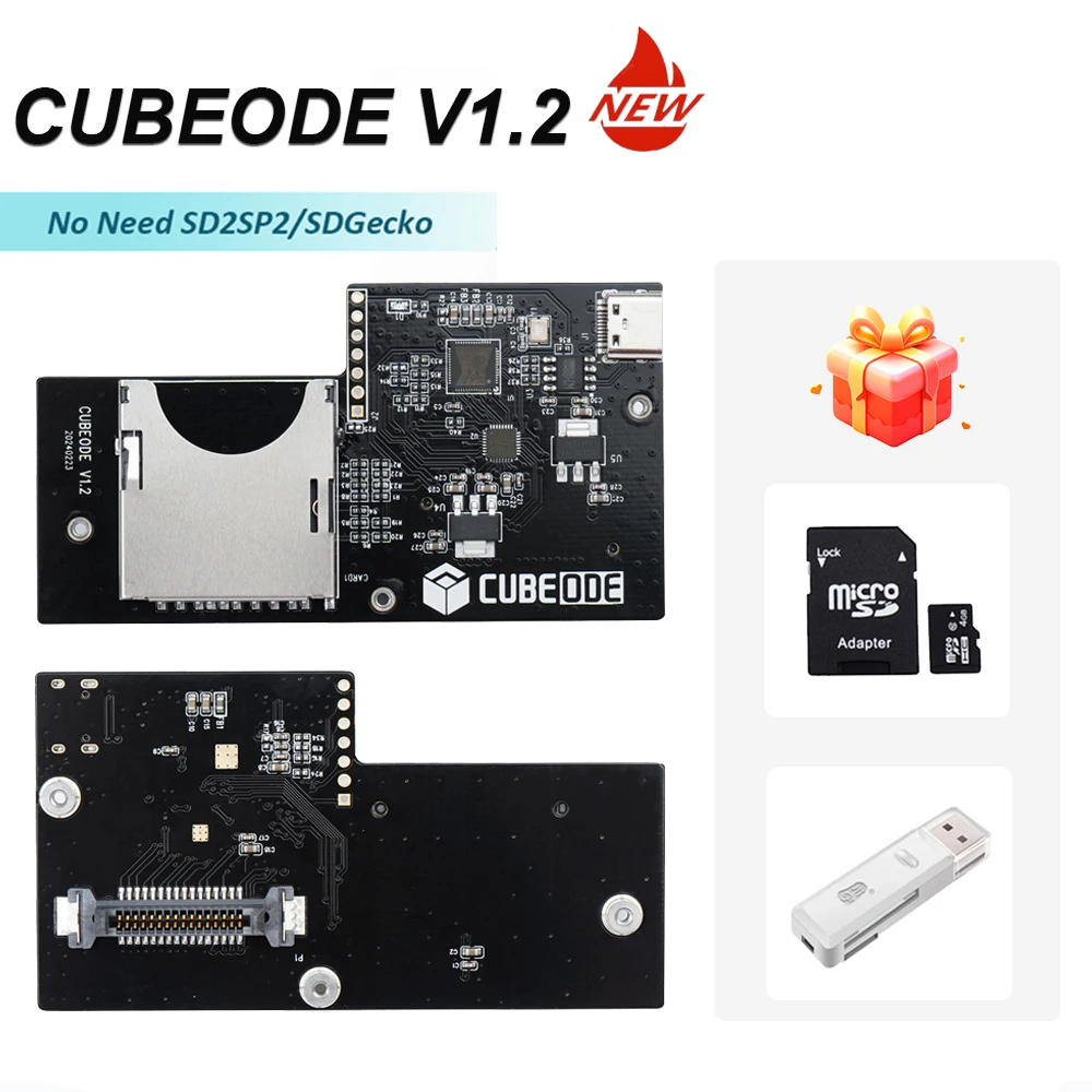 CUBEODE V1.2 Optical Drive Emulator Board No SD2SP2/SDGecko Required Replace Original DVD Drive for NGC GameCube Game Console