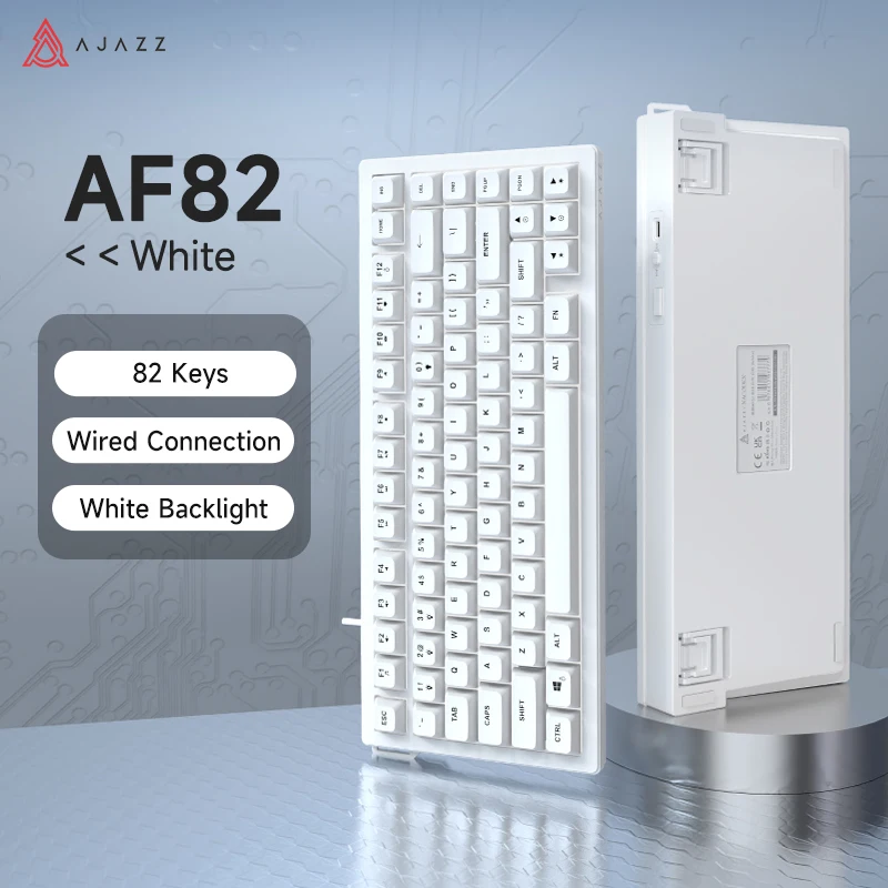 AJAZZ AF82 Office Low Profile-toetsenbord RGB Bedraad/draadloos gamingtoetsenbord 75% lay-out 82 toetsen 4000 mAh batterij voor Win/Mac