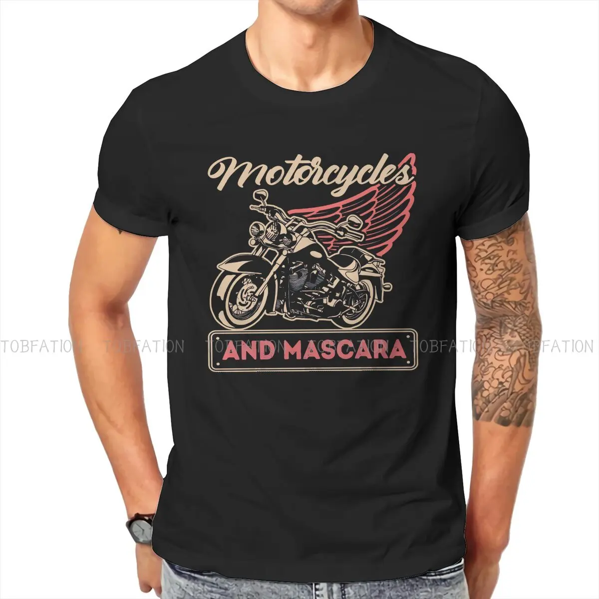 and Mascara Design Classic  Men TShirt Motorcycle Lover O Neck Short Sleeve 100% Cotton T Shirt Humor Top Quality Birthday Gifts