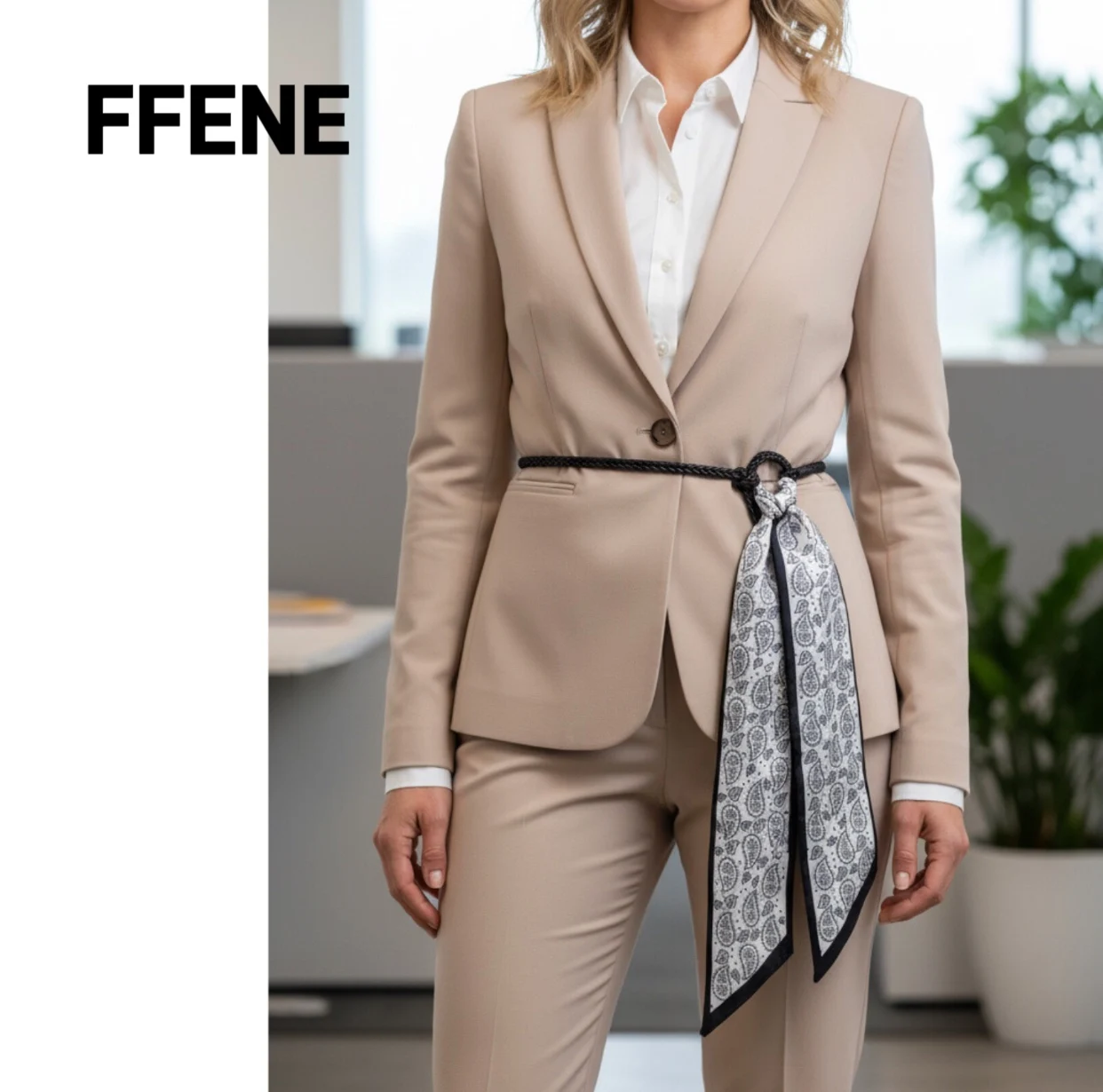 

Luxurious design, Korean version, ins high-end silk scarf belt, women's elegant and simple, versatile dress, scarf, jeans