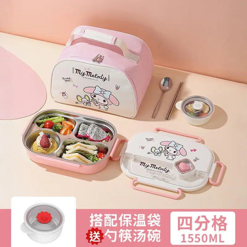 سانريو سينامورول هالو كيتي ماي ميلودي حاوية تخزين المواد الغذائية صندوق الغداء ضرب المنتج الجديد الكرتون سعة كبيرة لطيف