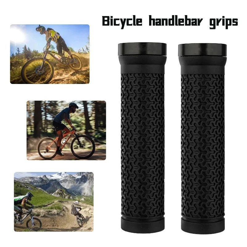 Bicycle Handlebar Grips Cover Anti-Slip Single-Sided Locking MTB Road Bike Grips Rubber Handlebar Cover Plug Cycling Accessories