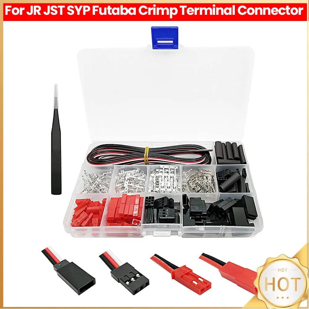 400pcs Connector Male/Female Plug 22AWG Wire for JR JST SYP Futaba Male Female Jumper Cable Plug for RC Robot Airplane Car Servo