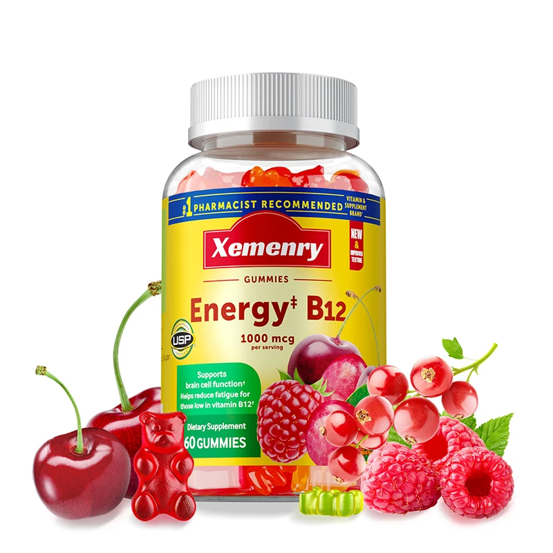

Vitamin B12 Gummies - Nervous System, Metabolism, Immune and Energy Support, Mental, Brain, Mood, Heart Health
