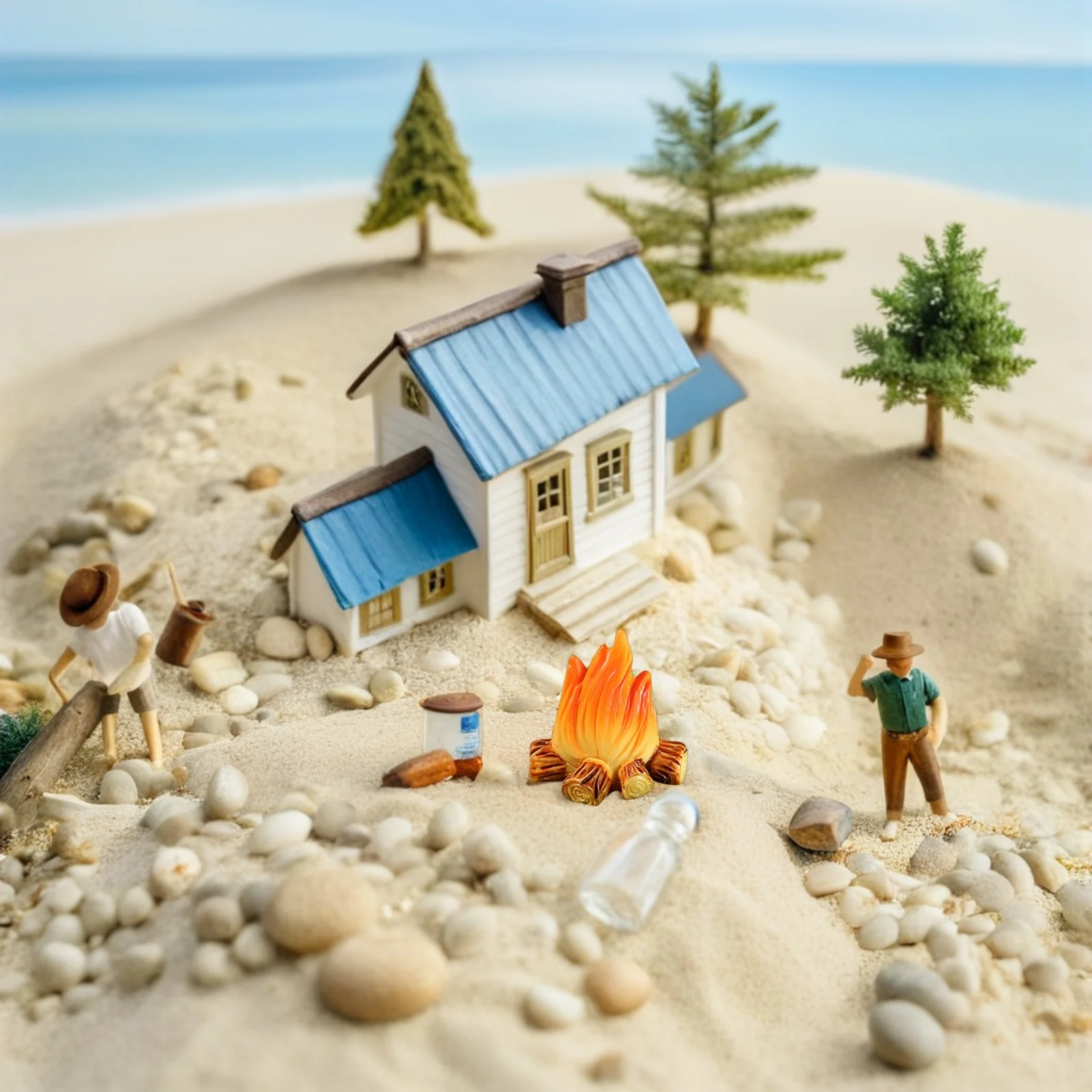 

20 Pcs Fire Decoration Ornaments Miniature Decorations Camping House Garden Model Fake Campfire Party Resin