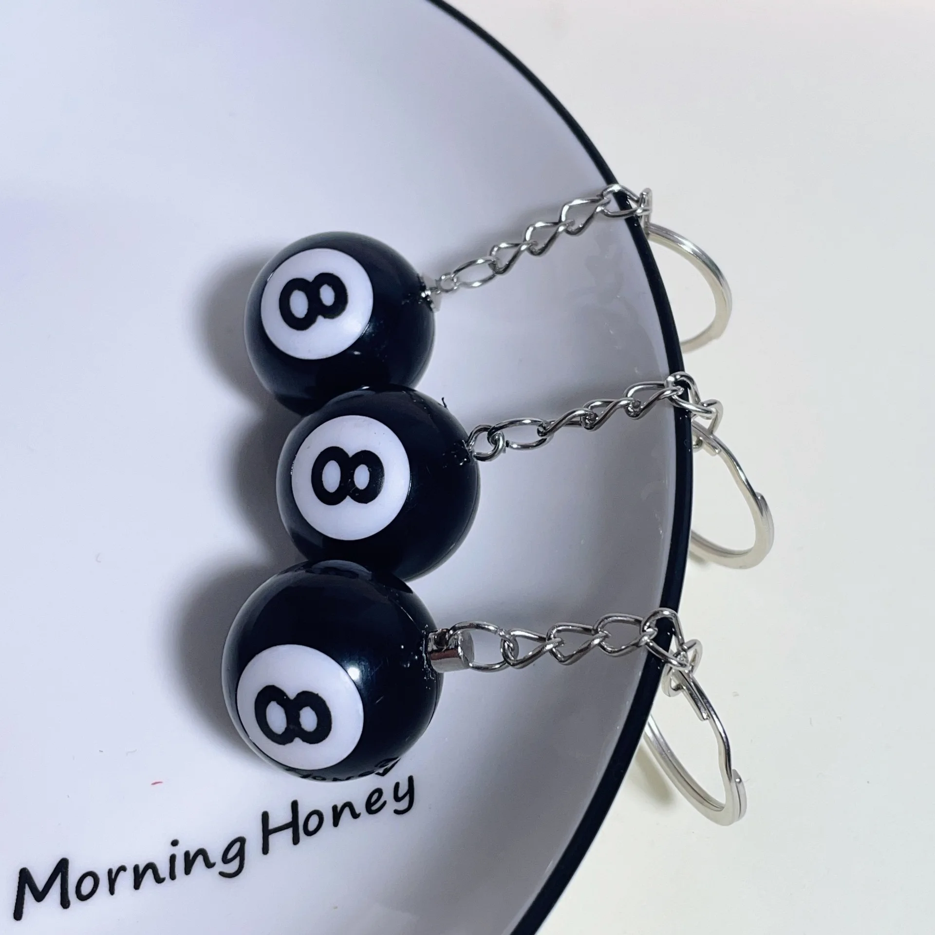 Creative Black 8 Billiard Keychain Mini Table Ball Pendant DIY Fashion Decorative Accessory for Gift