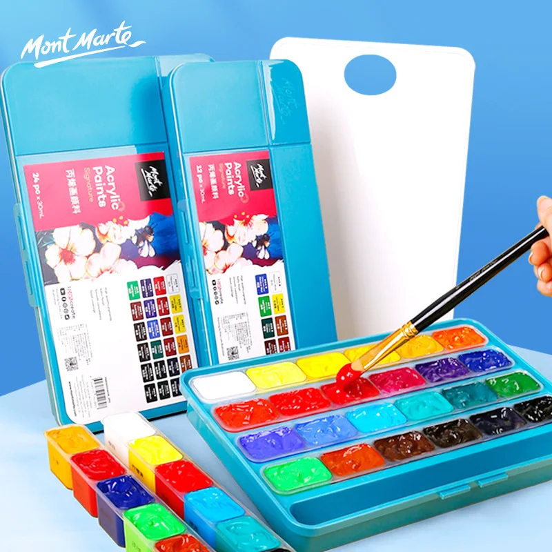 

MONT MARTE 12/24 Colors Professional Acrylic Paints Set 30ml Unique Jelly Cup Design Acrylic Paint For Student Art Supplies
