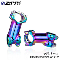 ZTTO Polished Stem High-Strength Lightweight For 31.8mm Handlebar XC AM Rainbow 7° 17° 7 Degree 60 70 80 90mm Stem MTB Road Bike
