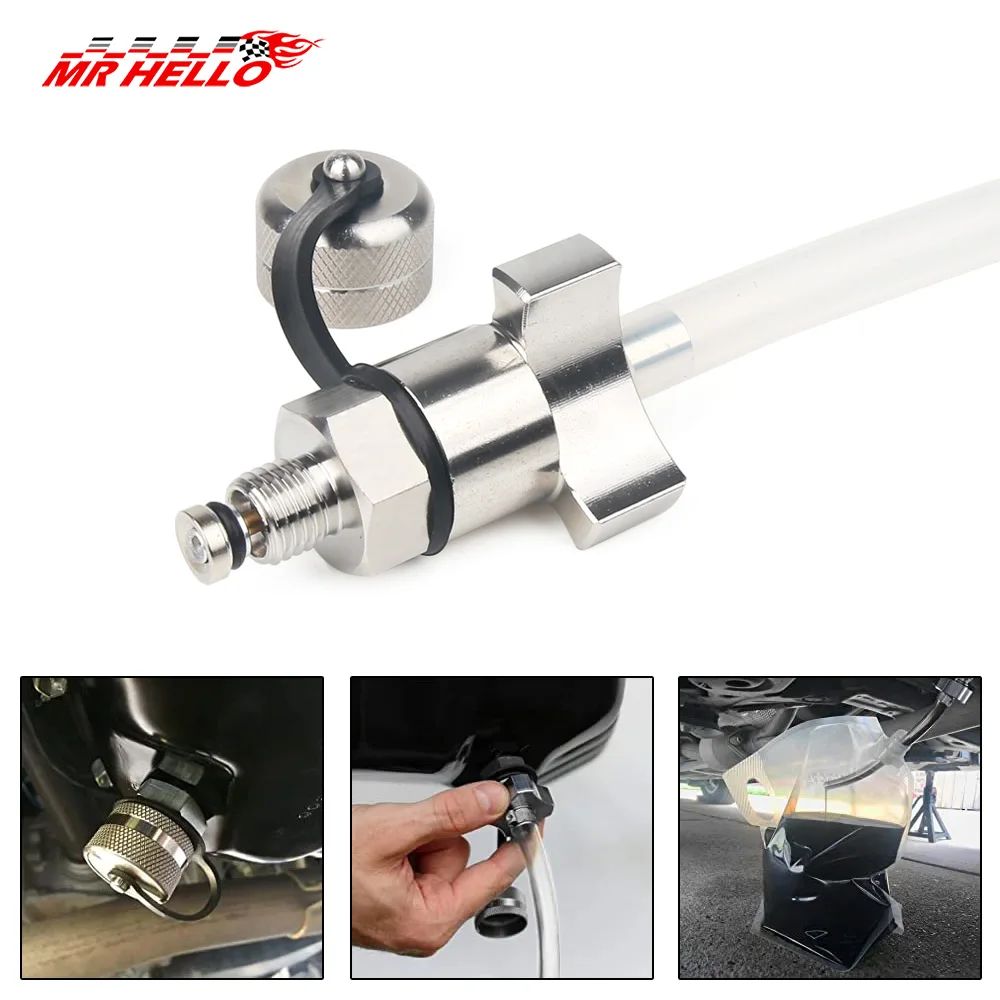 Araba M12 * 1.25 M12 * 1.5 paslanmaz çelik yağ tahliye vanası hızlı tahliye uygun hızlı büküm yağ tahliye vanası hortum eki ile